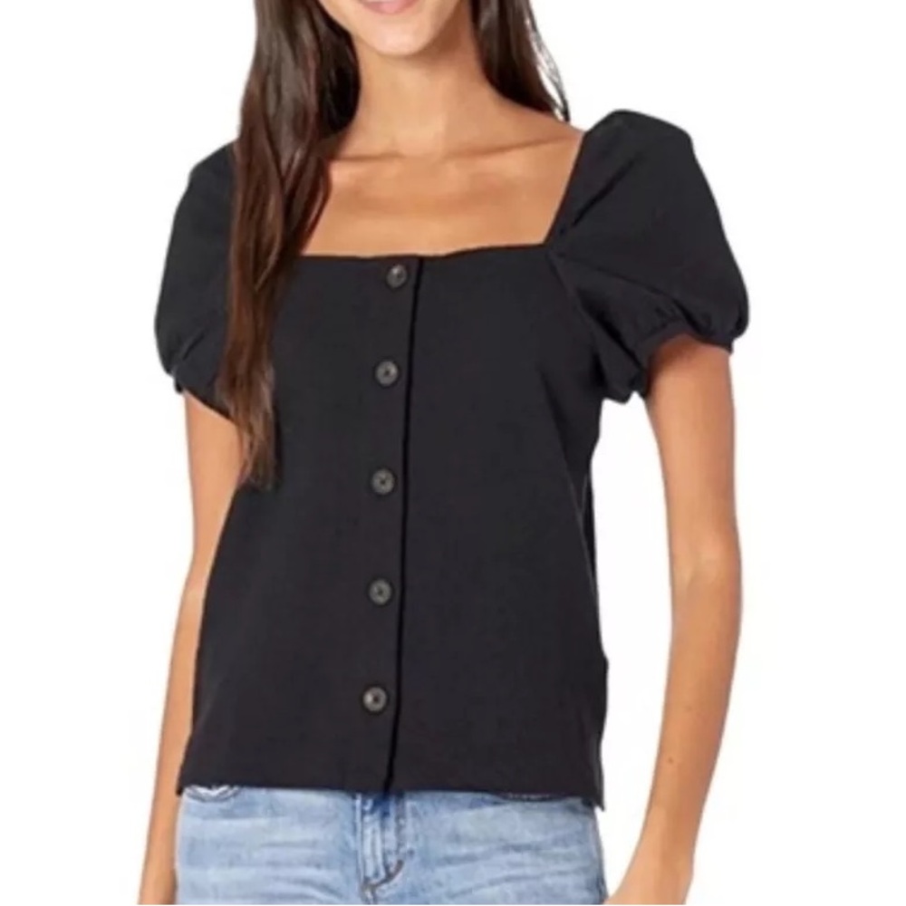 Madewell Black Button Down Blouse - image 1